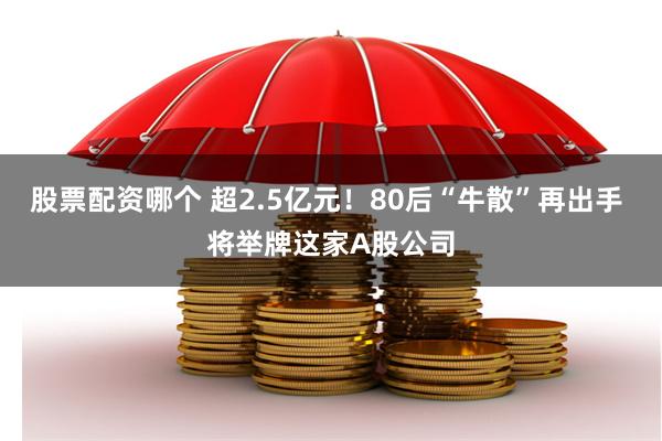 股票配资哪个 超2.5亿元！80后“牛散”再出手 将举牌这家A股公司