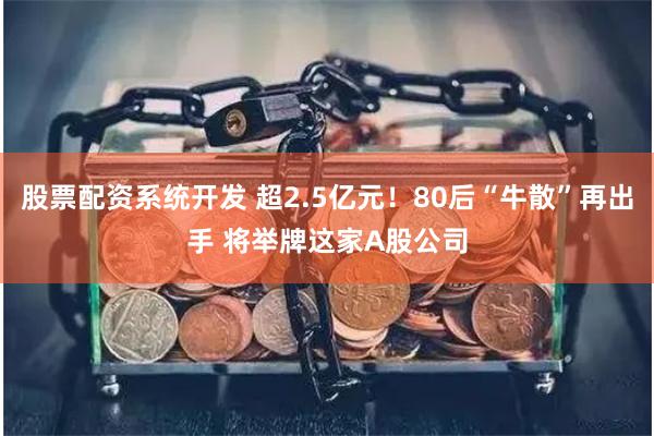 股票配资系统开发 超2.5亿元！80后“牛散”再出手 将举牌这家A股公司