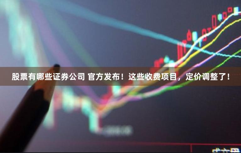 股票有哪些证券公司 官方发布！这些收费项目，定价调整了！