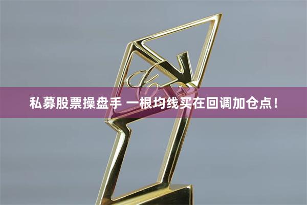 私募股票操盘手 一根均线买在回调加仓点！
