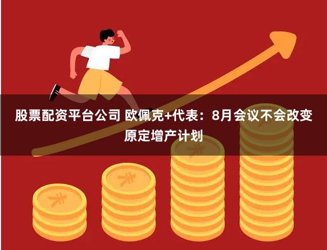 股票配资平台公司 欧佩克+代表：8月会议不会改变原定增产计划
